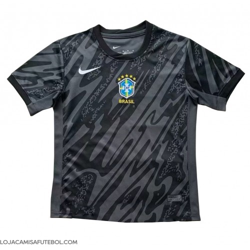 Camisa de Futebol Brasil Goleiro Equipamento Secundário Copa America 2024 Manga Curta